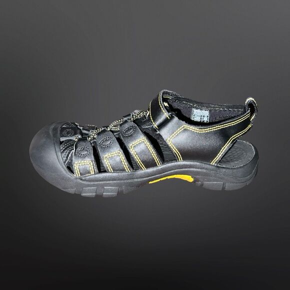 Big Kids' Keen Newport H2 Black Yellow Sandal Size 3 - Picture 6 of 7